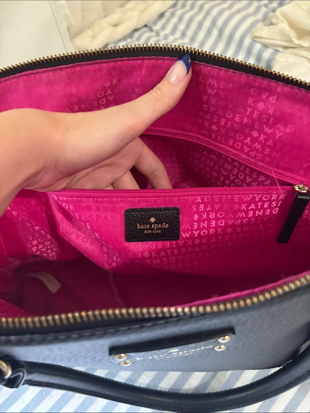 Kate Spade Black Leather Rachelle Wellesley Handbag